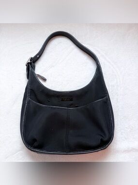 Vintage Coach 1998 Black Neoprene Ergo 6203 Leather Trim Shoulder Hobo Bag GUC